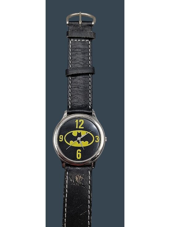 DC COMICS by 1989 Fossil Batman Unisex Watch 7.5 Black Leather Band 36mm BA-6315 main image 5